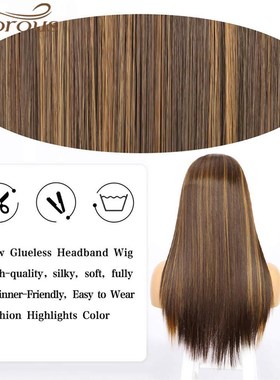 极速Vigorous Synthetic Long Straight SyntheOtic Headband Wig