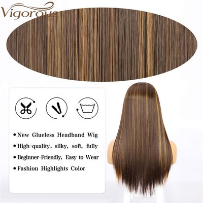 极速Vigorous Synthetic Long Straight SyntheOtic Headband Wig
