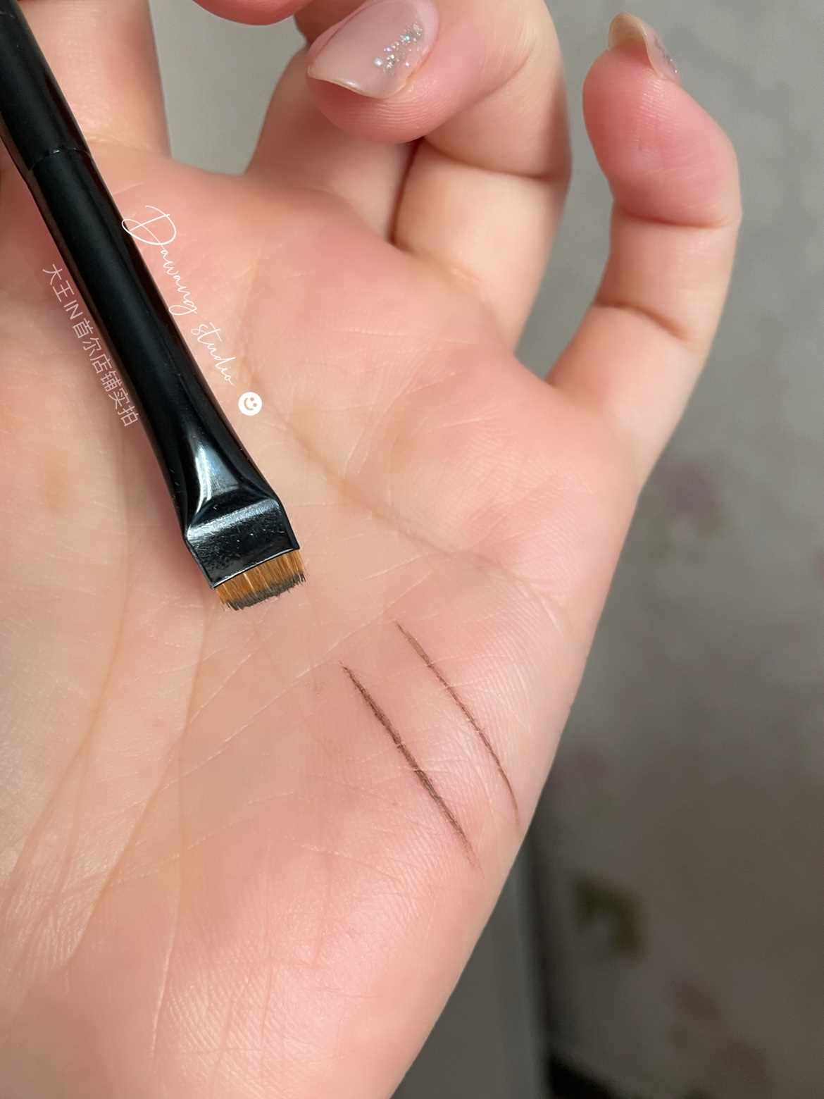 极速王霏霏没骗j我!刀锋眼线刷平头精细眼线膏眼影刷勾线超细化妆