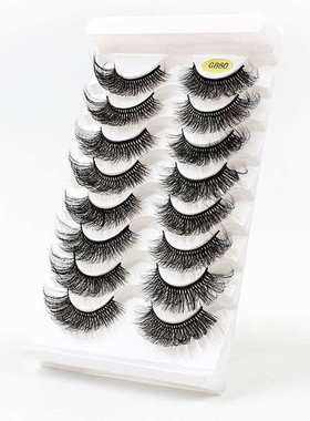 极速new5pairs 3D Fluffy False Eyelashes Long PNatural Thick