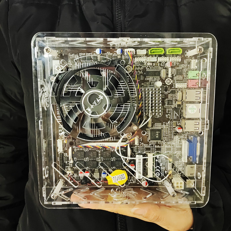 极速工控机ITX主机壳 透明压u克力材质迷你小主机壳 17*17cmAll改
