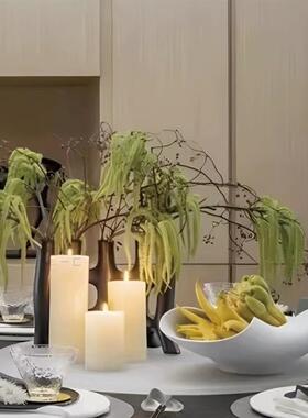 一匚 现代轻奢花器花艺蜡烛果盘组合 饭厅酒店会所样品屋展示中心