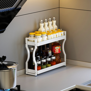 厨房调料置物架台面小型超窄款家用双层小号放调味品收纳架子桌面