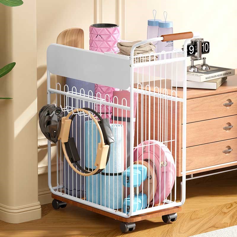 瑜伽垫收纳筐运动器材p健身用品夹缝提壶哑铃球类家用置物架小推