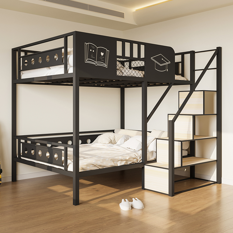 2023现代简约儿童床新款双层铁艺C高架床小户型省空间高低子母铁