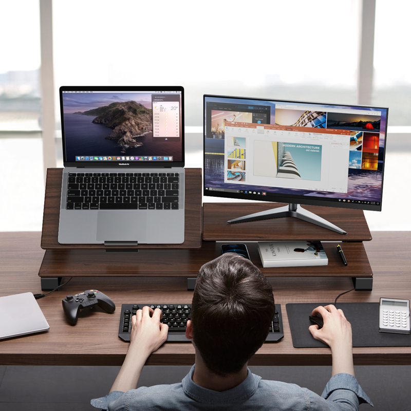 OFH增高架桌面可调节双n显示器笔记本电脑增高架台式办公电脑ins