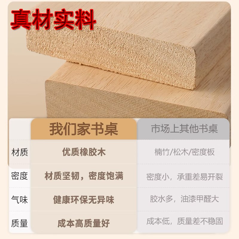 全实木折叠学习桌学生书桌家用小户型电脑办公桌子W床边简易书桌