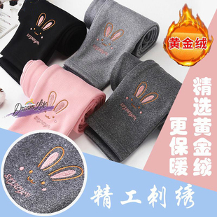 子春九分裤 小童薄绒无绣痕花保暖裤 冬 孩宝秋款 速发童加绒打底裤