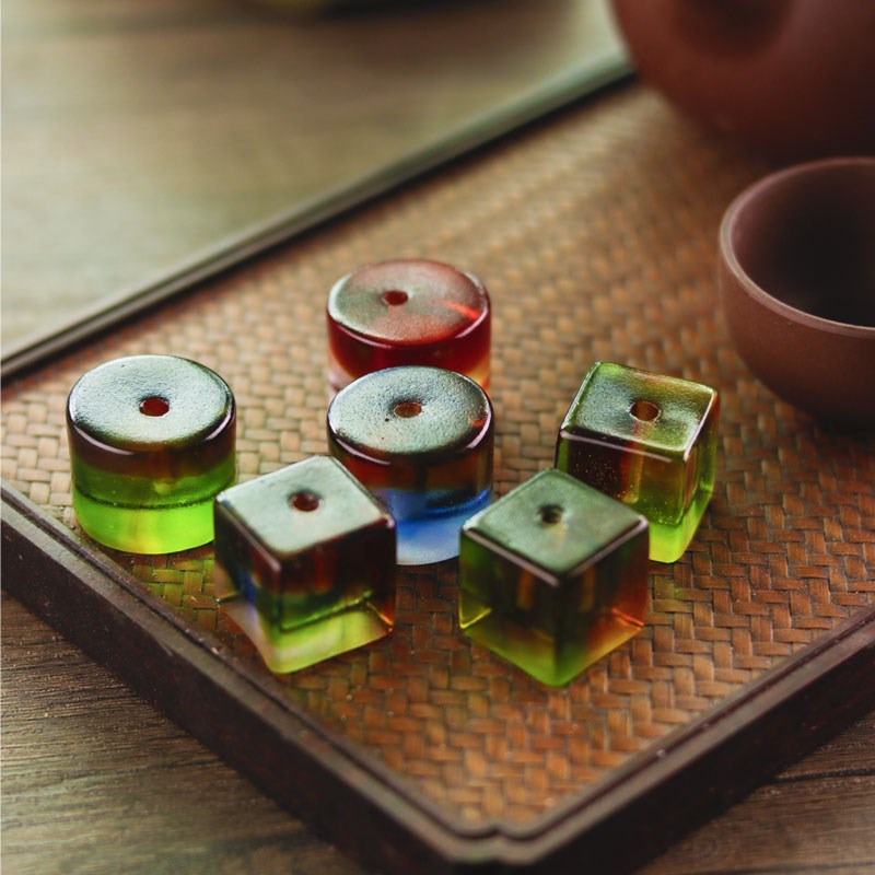 速发琉璃莲花香盘线香香插禅意中式高端茶托藏托香香创意极简托插