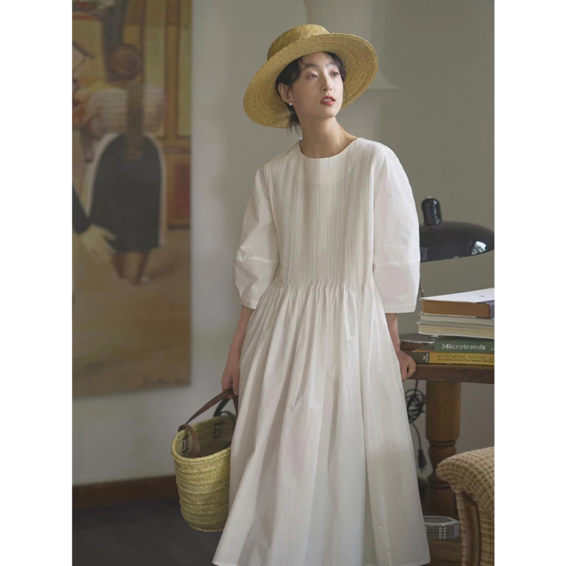 速发时级感2025年新设装季夏法式款计复古泡泡袖温柔宽松连衣裙
