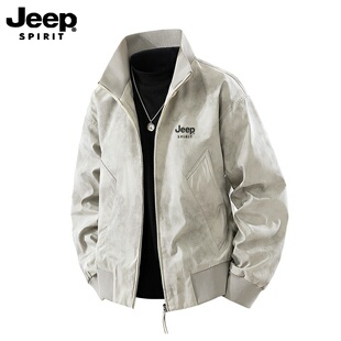 吉普JEEP夹克外套男2025新款春秋冬季加绒加厚保暖休闲百搭立领