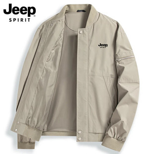 吉普jeep外套男士飞行夹克春秋男款时尚工装外套春季宽松外衣男