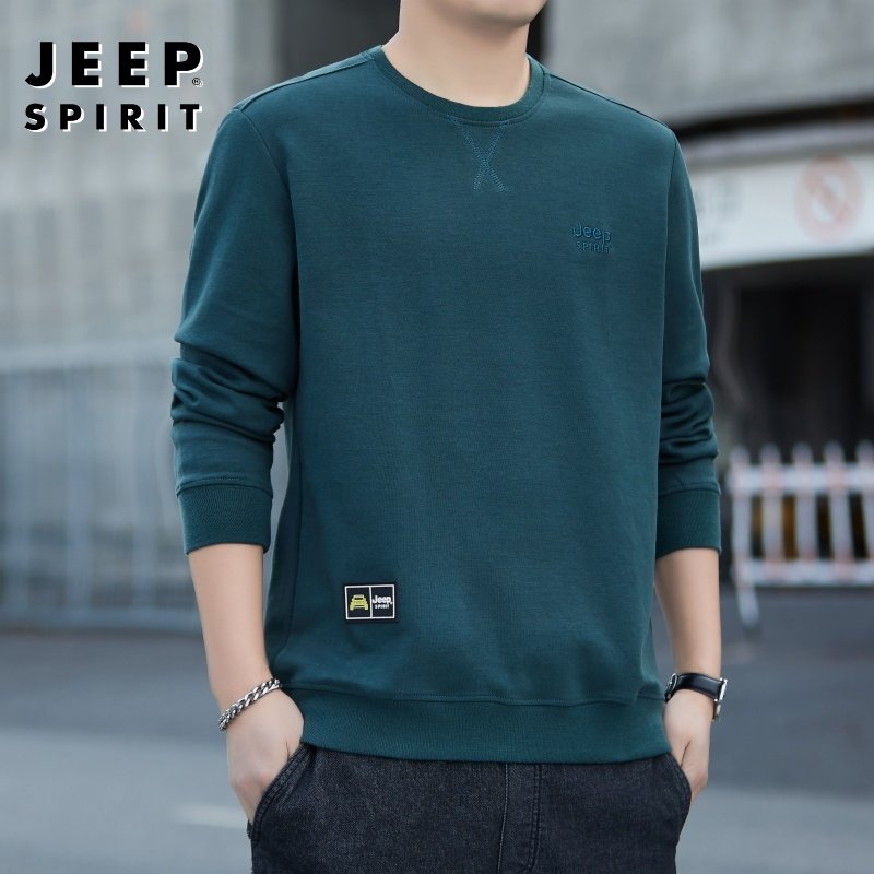 吉普JEEP卫衣男款2025新款春秋款圆领宽松大码长袖t恤男装上衣,男装,卫衣,淘宝优惠券,粉丝福利购,淘宝优惠卷