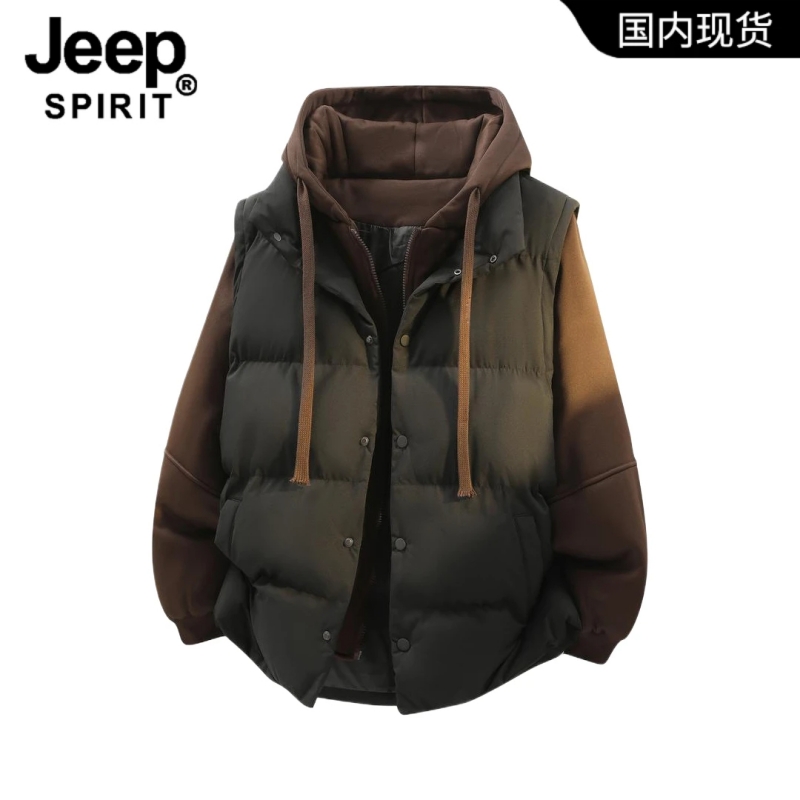 Jeep吉普男士连帽棉衣冬季加厚