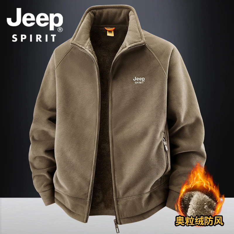 JEEP摇粒绒外套男秋冬季新款
