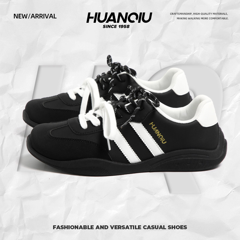 环球德训鞋男鞋2026春夏新款潮黑白拼色学生休闲运动板鞋男士鞋子,流行男鞋,德训鞋,淘宝优惠券,粉丝福利购,淘宝优惠卷