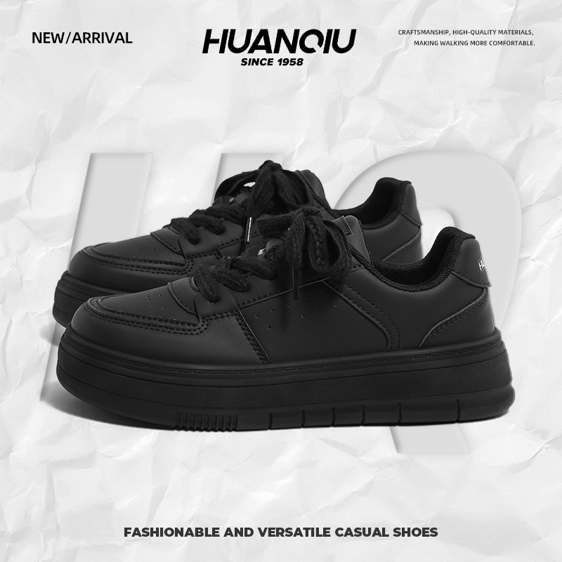 环球黑色板鞋夏季透气百搭小黑鞋