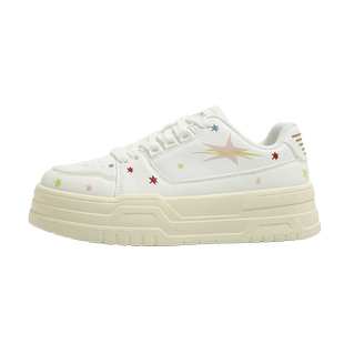 环球星星小白鞋女款2025秋季新款厚底增高百搭学生小众休闲板鞋子