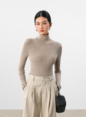 JESTOMS | 丝光羊毛/ 高领长袖打底衫女气质高级感通勤针织上衣