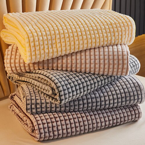新品Solid Color Mesh Blanket Coral Fleece NBlanket Knee Blan