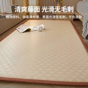 新品夏天新款日式摺叠藤蓆垫子地C垫榻榻米铺毯家用睡觉凉席打地