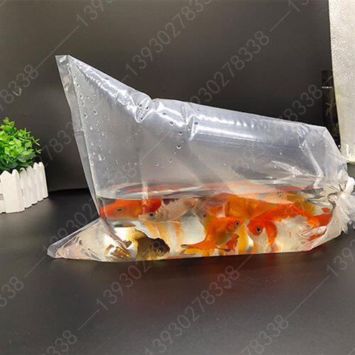 新品加厚水族观赏鱼打包袋p两角平口快递运M输活鱼袋子塑料氧气袋