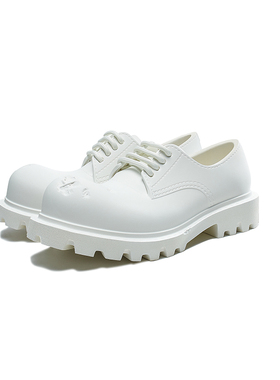 王鹤棣同款GLITTER FOCUS原创小众圆头增高石膏白大头未来德比鞋