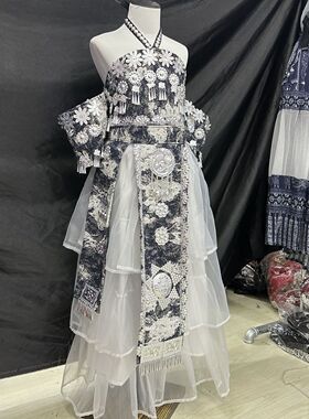 旅拍少数民族苗族服装苗疆演出爆款摄影套装新款写真少女儿童服饰