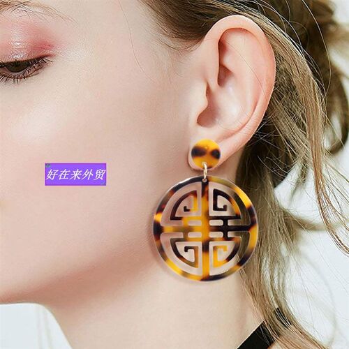 极速personality  temperamentx earring geometry Round shape w