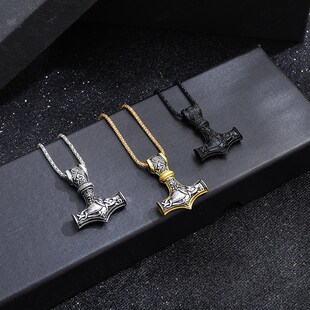 极速Vikingf Necklace Viking Amulet Goat Thor Hammer Pendant