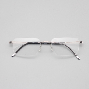 无螺丝眼镜超轻无框纯钛可配近视变色防蓝光斯文眼镜商务休闲5515