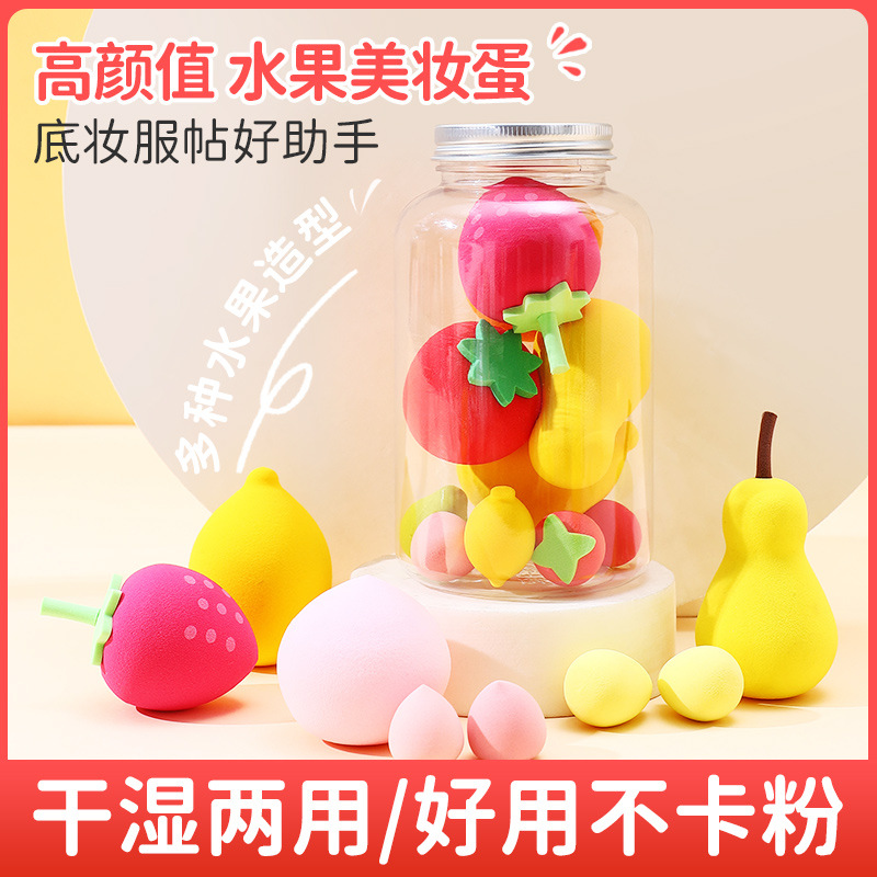 水果美妆蛋非乳胶泡水变大化妆粉扑干湿两用海绵蛋彩妆气垫不吃