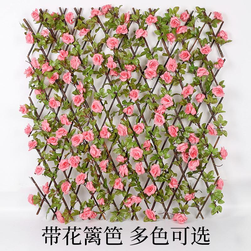 仿真篱笆叶子户外木栅栏植物庭院围墙栅栏护栏装饰围栏伸缩木篱笆