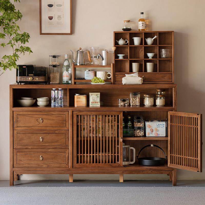 溪木工坊新中式餐边柜全实木中式置物架老榆木家用客厅实木茶水柜,住宅家具,餐边柜,淘宝优惠券,粉丝福利购,淘宝优惠卷