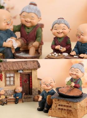 创意生日礼物老人老头老太太家居装饰品小摆件爷爷奶奶白头偕老