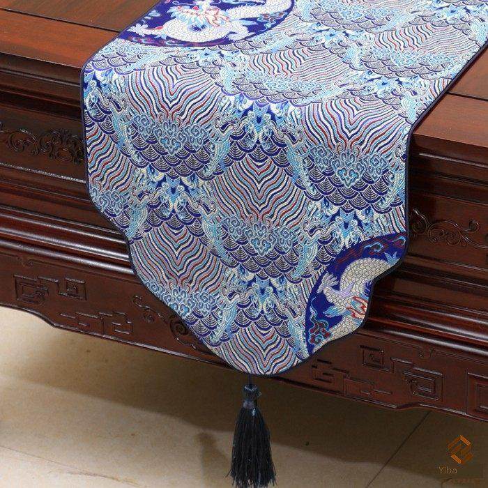 中国风时尚简约田园餐桌桌旗台布咖啡桌布艺台布锦缎台布桌垫保温