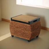 藤编收纳凳门口换鞋 凳储物箱卧室可坐沙发客厅化妆凳床尾搁脚凳子