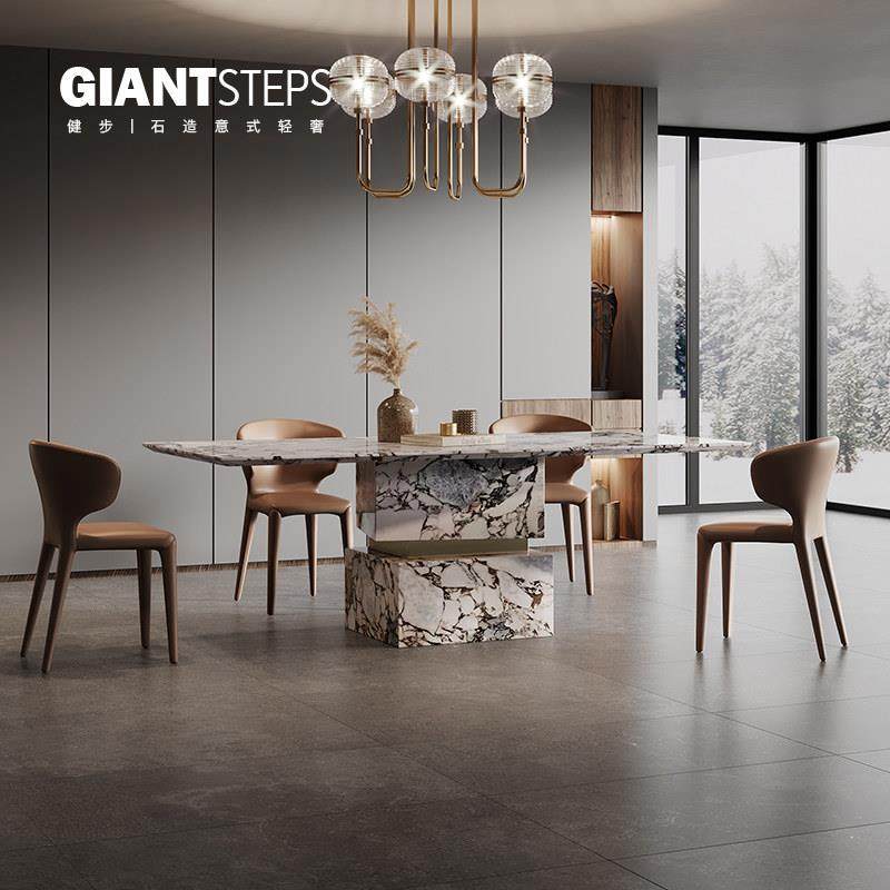 意式轻奢极简大理石餐桌椅后现代简约组合设计师长方形个性饭桌,住宅家具,大理石餐桌,淘宝优惠券,粉丝福利购,淘宝优惠卷