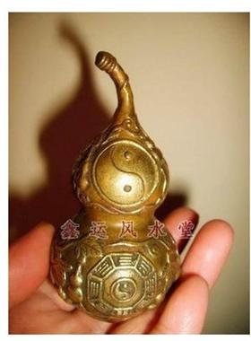 葫芦风水摆件铜葫芦镇宅招财八卦葫芦摆件办公室门厅饰品床头桌面