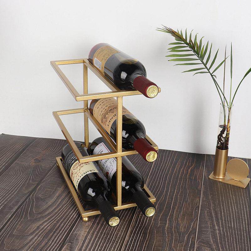 轻奢红酒架金属斜放摆件简约现代创意客厅酒柜酒吧葡萄酒展示架子