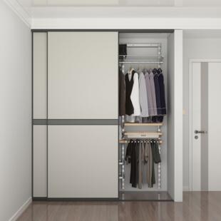 金属衣柜推拉门定制 实木生态板滑动门 简约现代风格滑移门