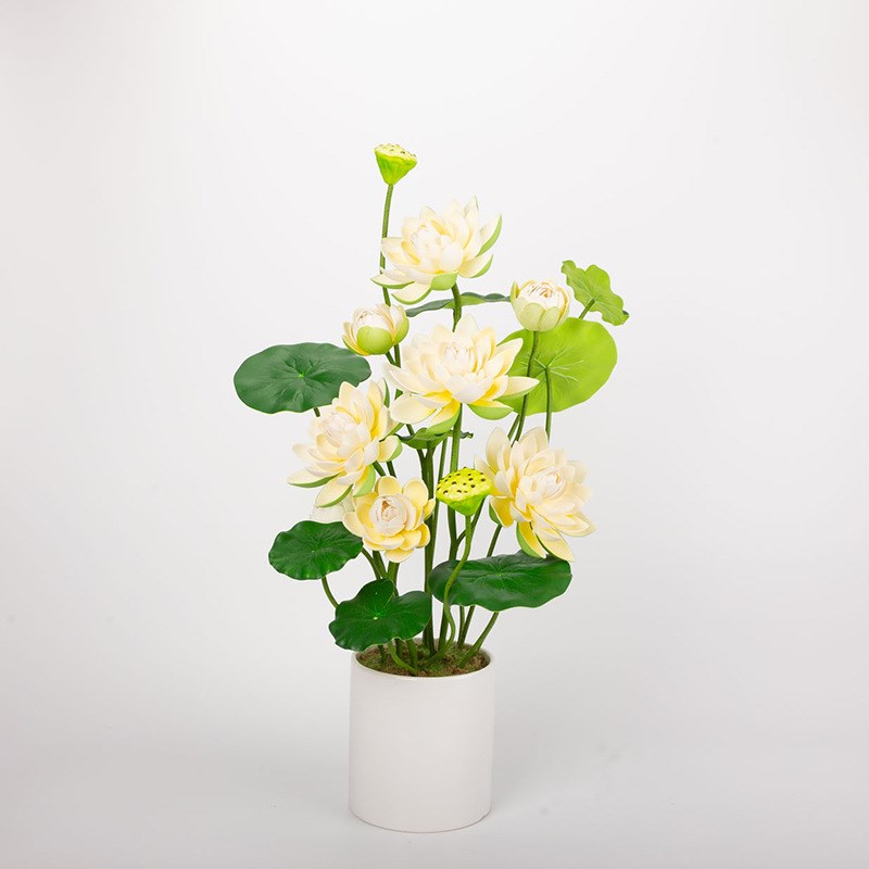 仿真EVA荷花莲藕盆栽装饰假绿植塑料荷花荷叶摄影睡莲婚庆假荷花
