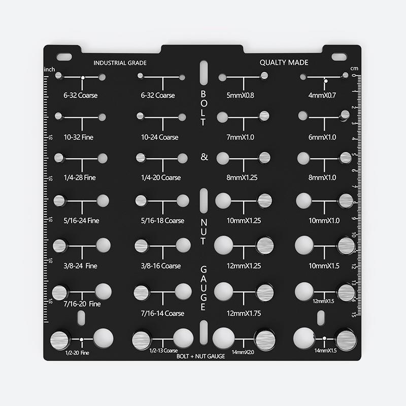 跨境专售螺丝螺母和螺栓螺纹检查器 螺丝测量规 公子规 14标准和1