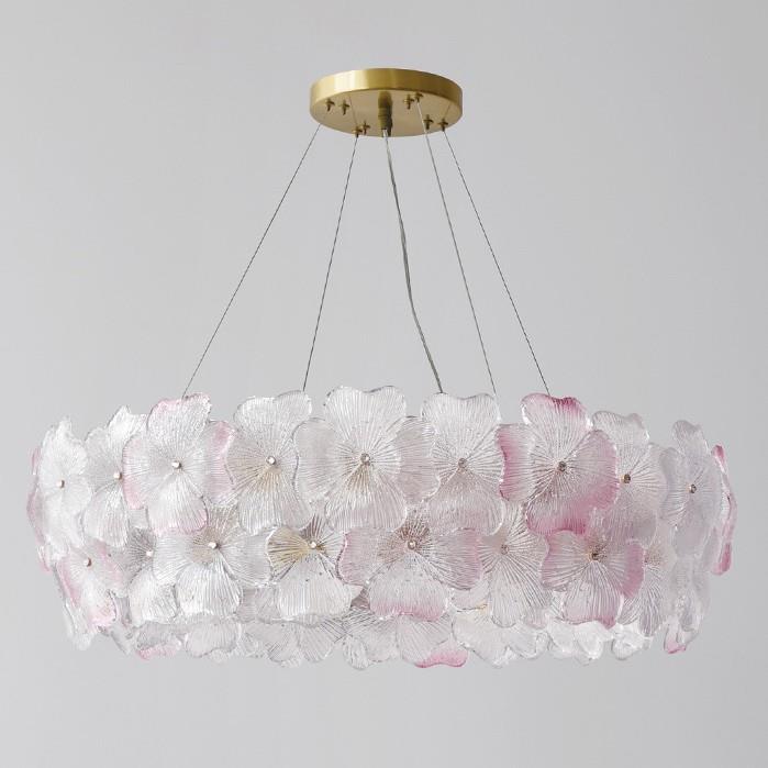 全光谱新款花朵四叶草客厅吊灯法式轻奢大厅水晶灯卧室餐厅吊灯