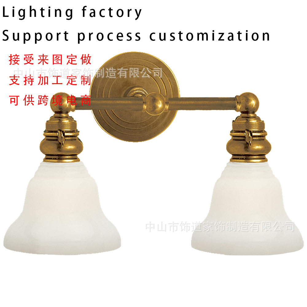 欧式仿古双头卫生间浴室镜前灯家用客厅玄关餐边柜壁灯简约过道灯