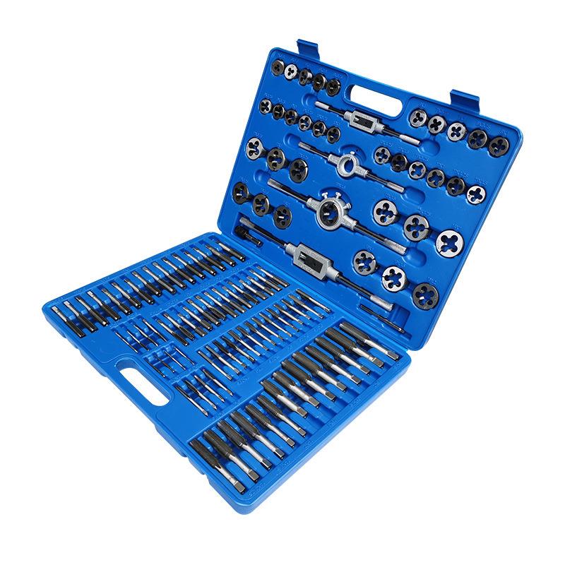 丝锥板牙套装五金工具手用丝攻扳手板牙绞手公制丝攻组合套装