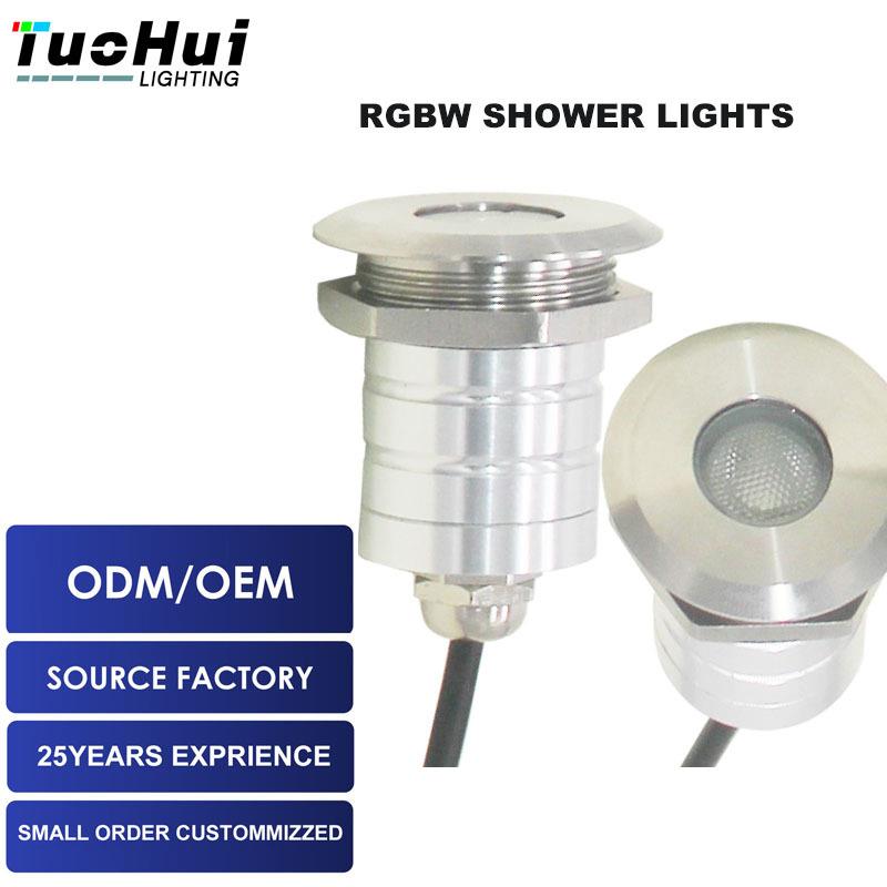 304不锈钢IP68防水RGB LED天幕淋浴灯雨淋灯RGB船用尾水氛围灯