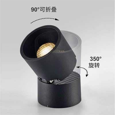 TRIAC方形明装折叠调光筒灯客厅展厅吸顶天花灯过道展柜防眩免开