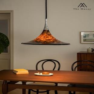 THE MAZAY中古餐厅吊灯升降复古彩绘客厅岛台书房主灯设计伸缩灯