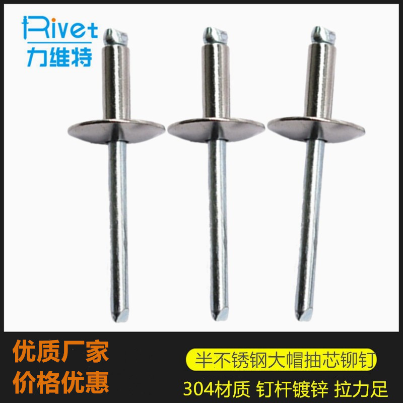 国标不锈钢大帽檐抽芯铆钉